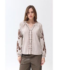 Qnuz Accessories - STRIPED SHIRT W EMBRODERY